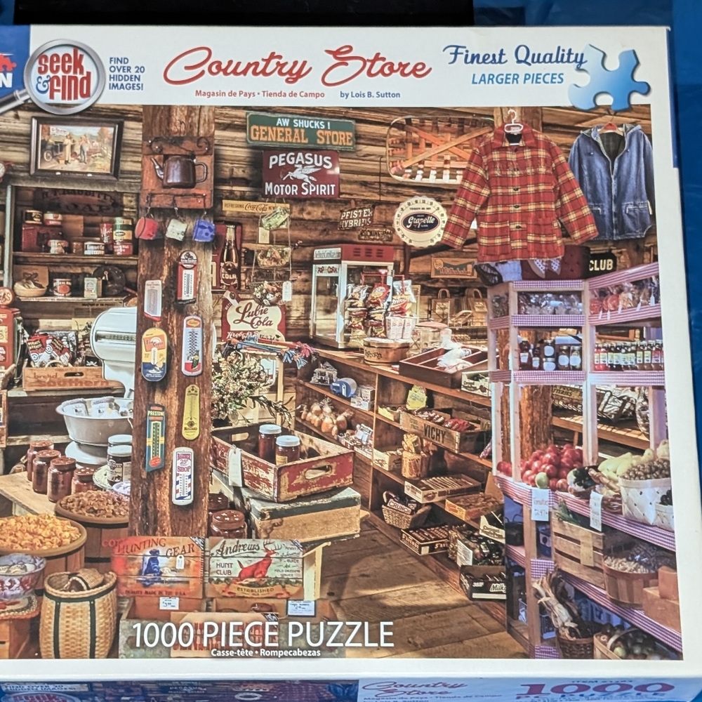 White Mountain Seek & Find Country Store 1000 Pieces Puzzle #1393 Exec Condition